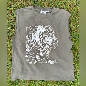 Pre-owned Mack Truck Licensed Sleeveless Shirt w/ Bulldog Graphic, Size Large